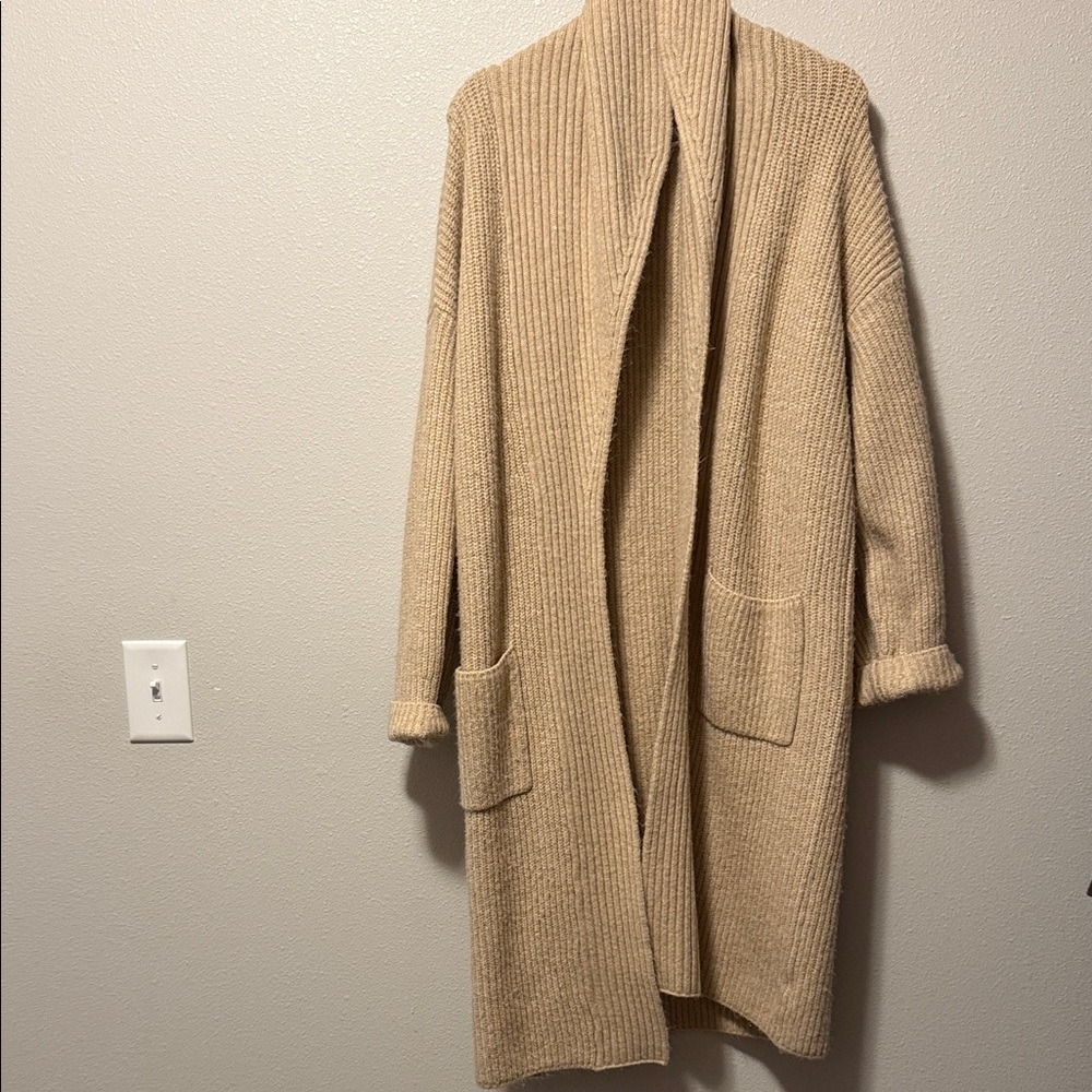 a new day Tan Ribbed Cardigan Sweater